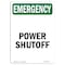 Signmission Safety Sign, OSHA EMERGENCY, 14" Height, Power Shutoff, Portrait OS-EM-D-1014-V-10463 - alternate 1